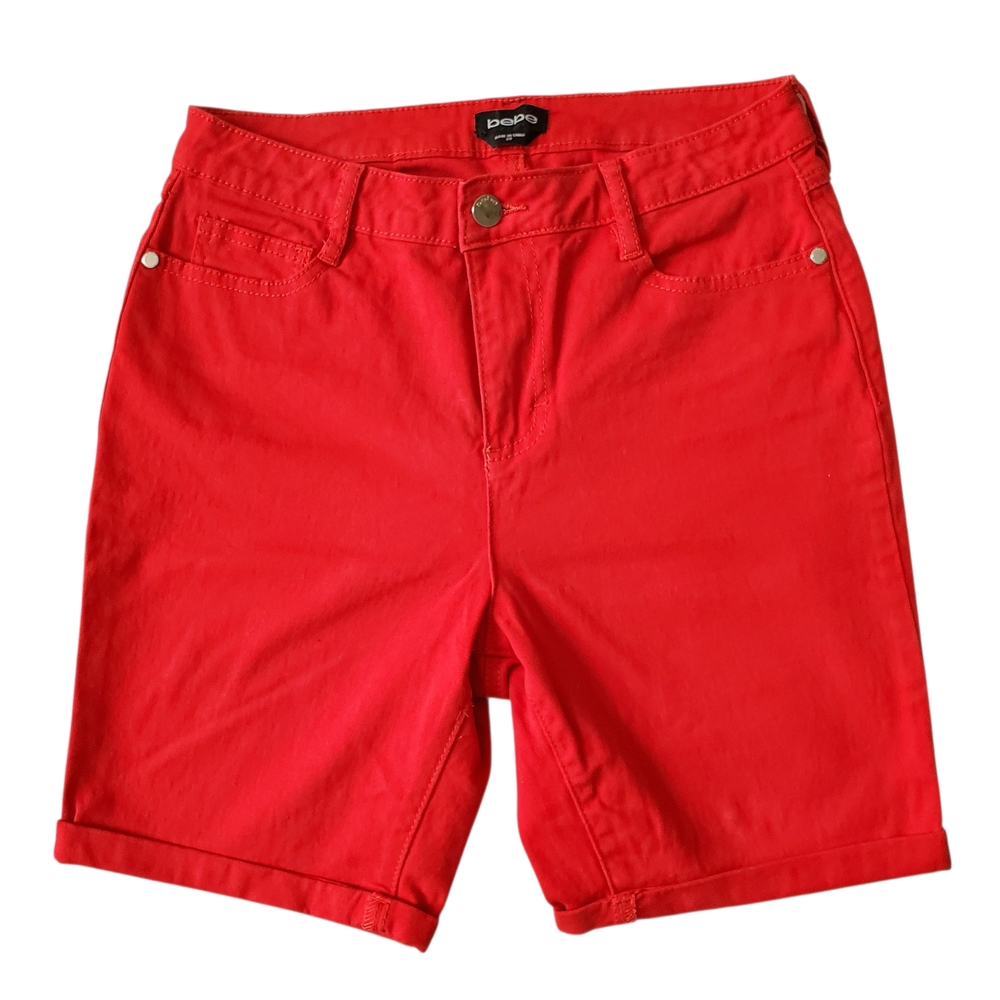 bebe Vibrant Red Women's Bermudas